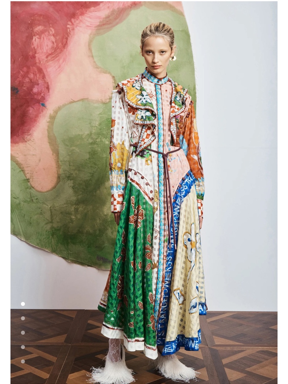 Alemais Multicolor Patchwork Maxi Shirtdress - Picture 3 of 4